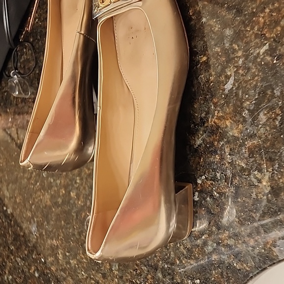 Tory Burch Gold Slip Ons - Picture 6 of 6